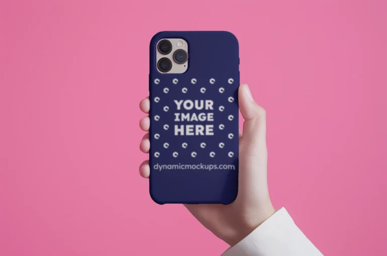 iPhone Navy Blue Phone Case Mockup Template