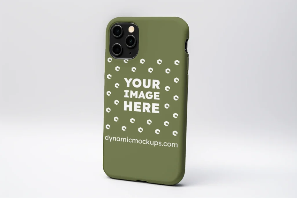 iPhone Olive Green Phone Case Mockup Template