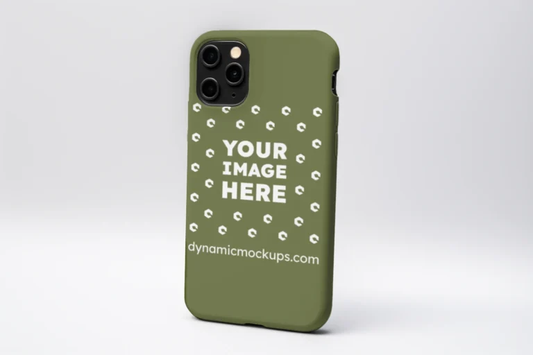 iPhone Olive Green Phone Case Mockup Template