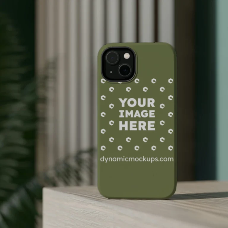 iPhone Olive Green Phone Case Mockup Template
