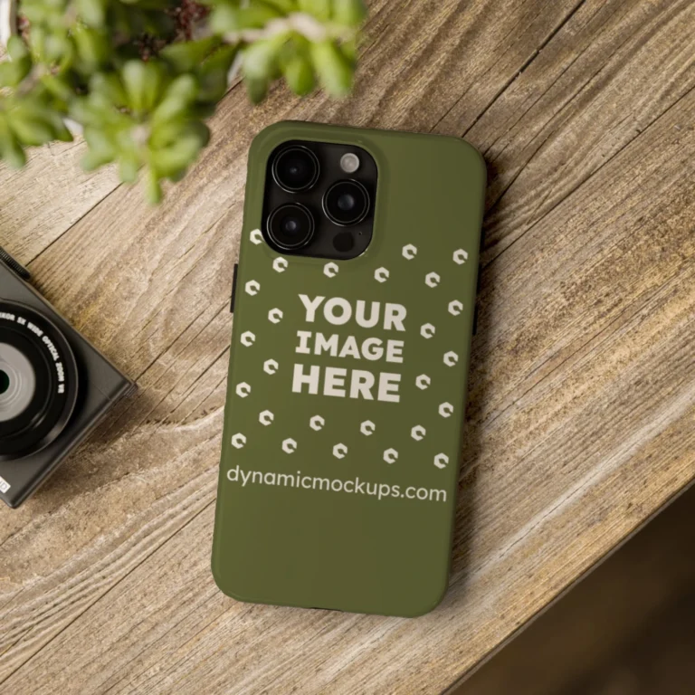 iPhone Olive Green Phone Case Mockup Template