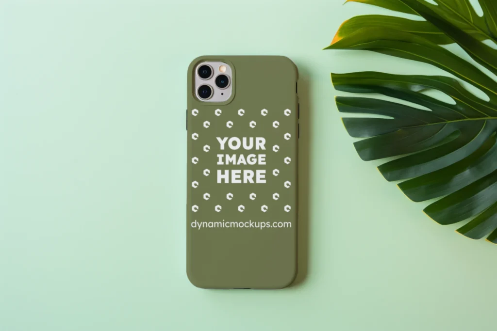 iPhone Olive Green Phone Case Mockup Template