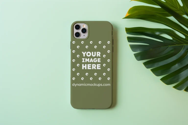 iPhone Olive Green Phone Case Mockup Template