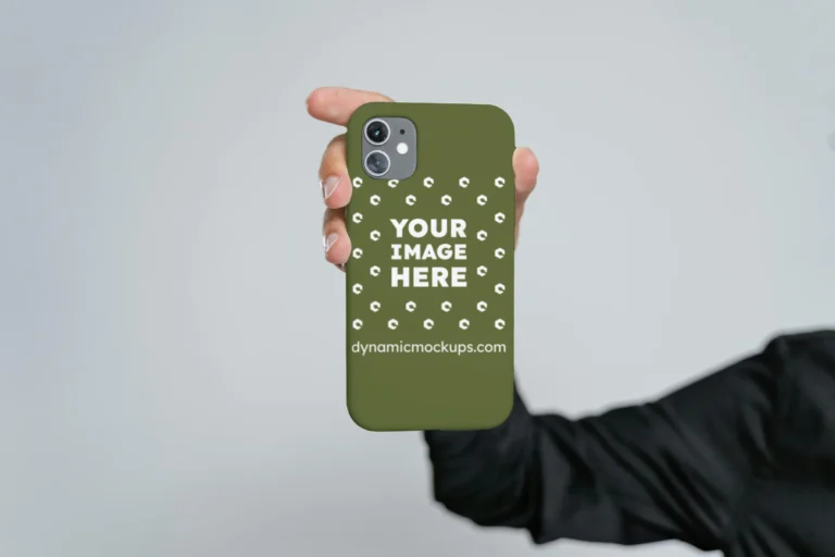 iPhone Olive Green Phone Case Mockup Template