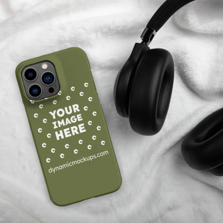 iPhone Olive Green Phone Case Mockup Template