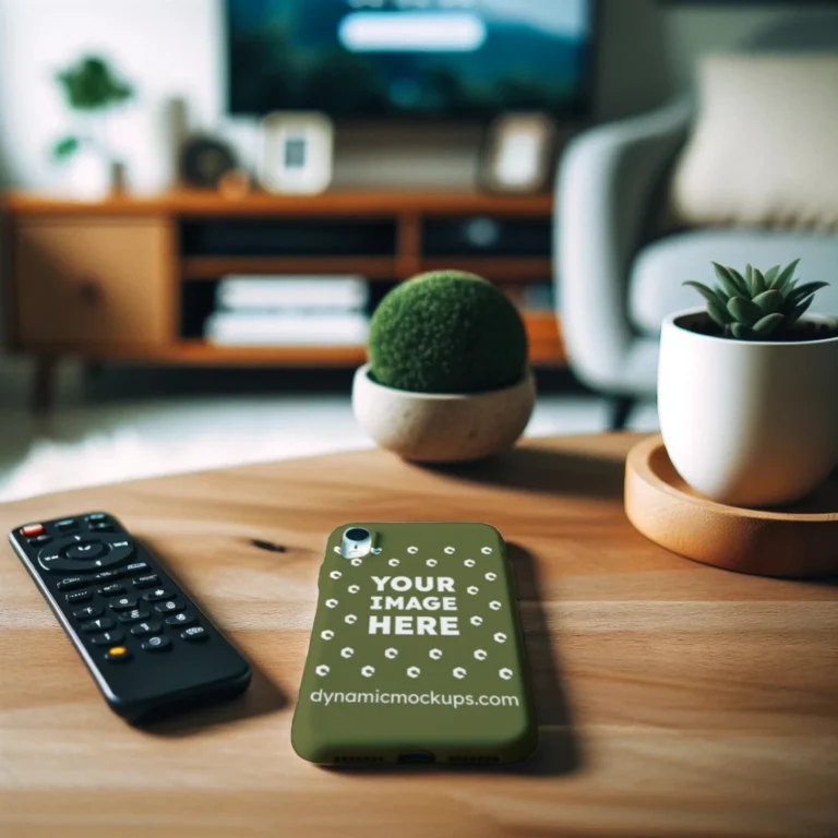 iPhone Olive Green Phone Case Mockup Template