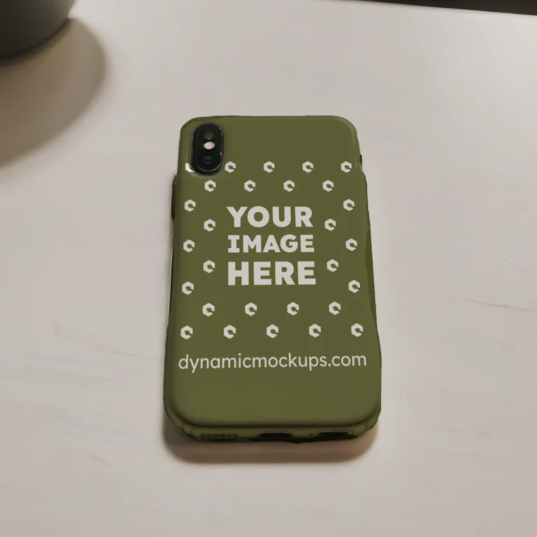 iPhone Olive Green Phone Case Mockup Template