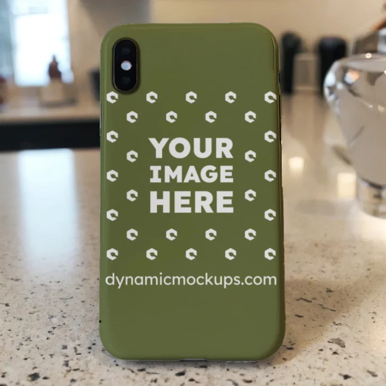 iPhone Olive Green Phone Case Mockup Template