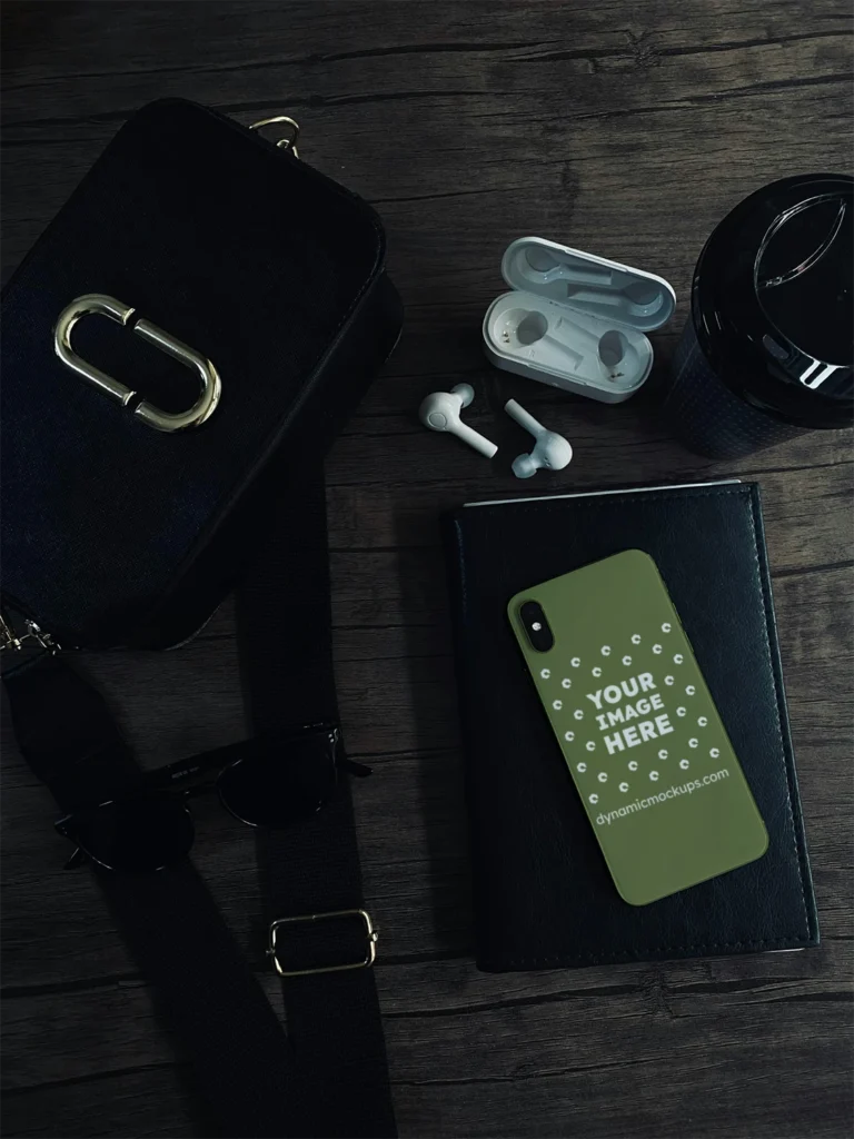 iPhone Olive Green Phone Case Mockup Template