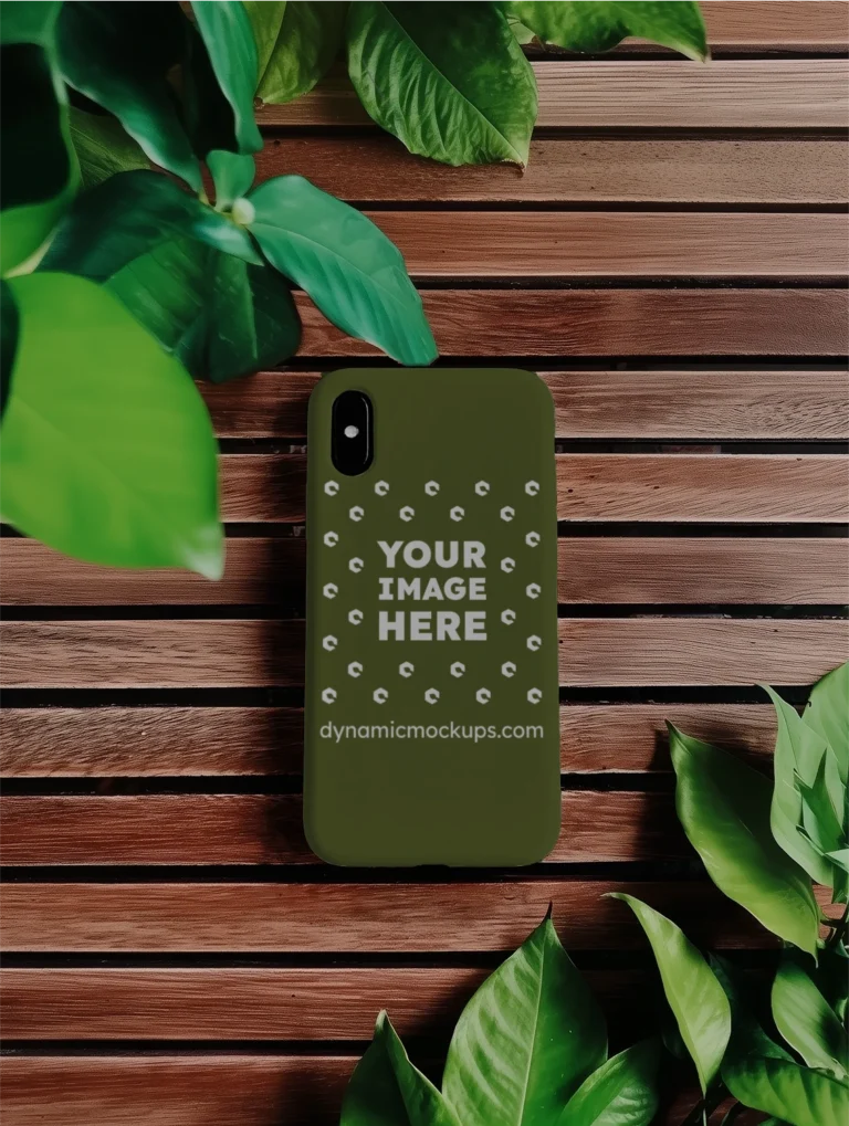 iPhone Olive Green Phone Case Mockup Template