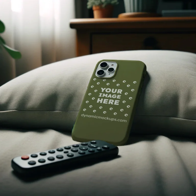 iPhone Olive Green Phone Case Mockup Template
