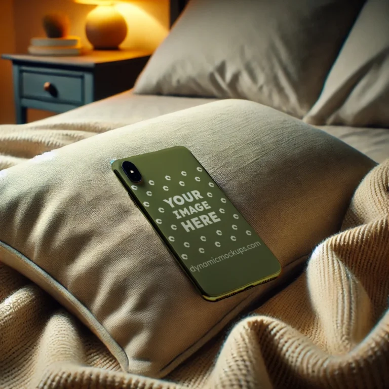 iPhone Olive Green Phone Case Mockup Template