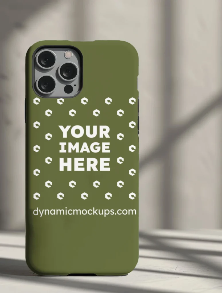 iPhone Olive Green Phone Case Mockup Template