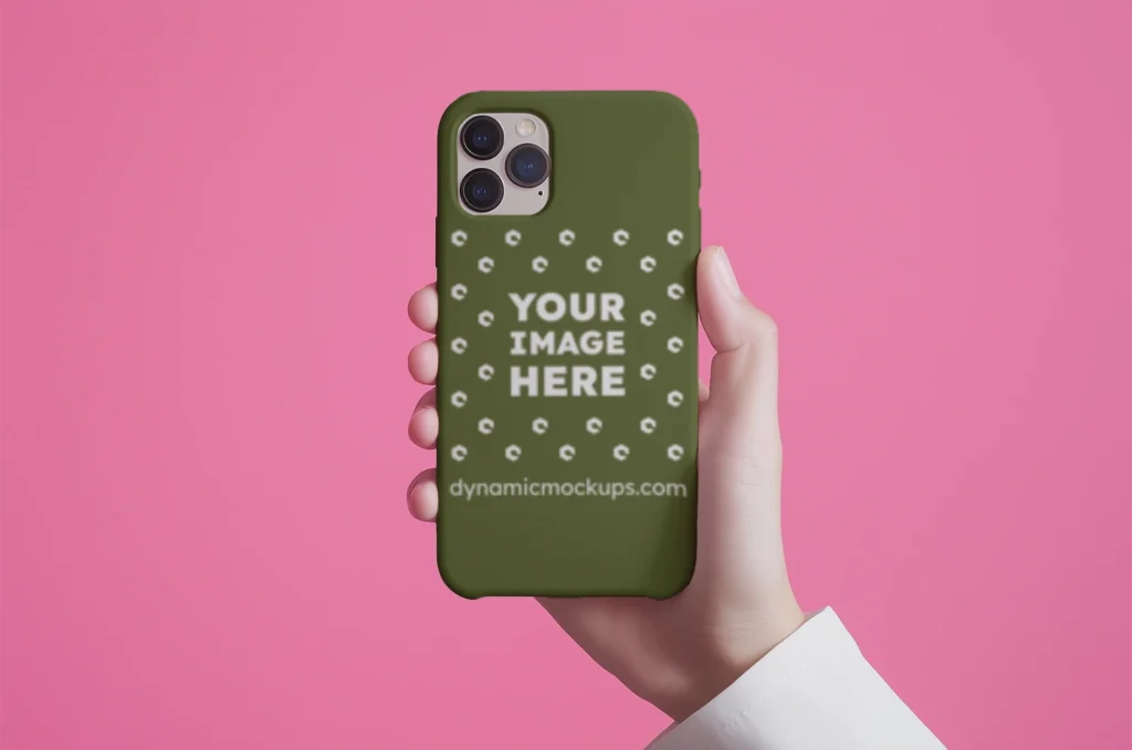 iPhone Olive Green Phone Case Mockup Template