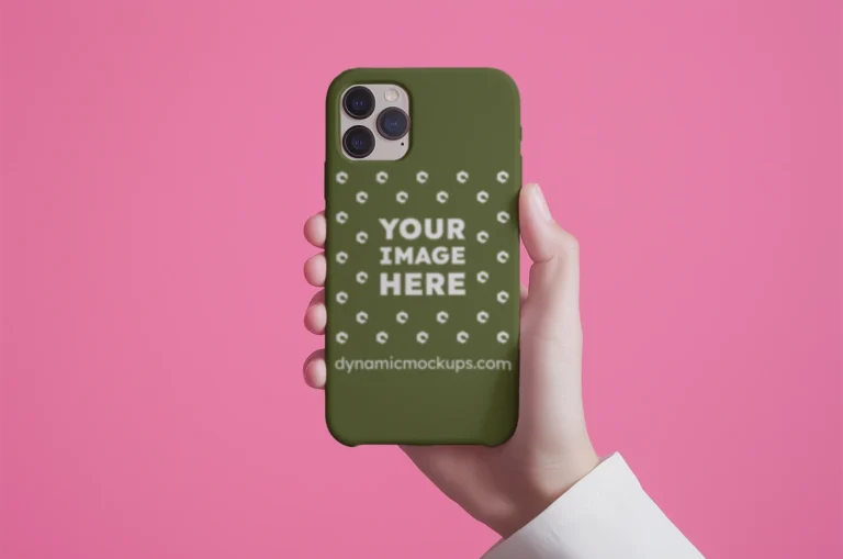 iPhone Olive Green Phone Case Mockup Template