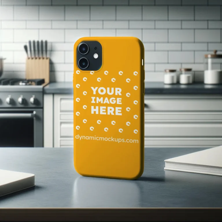 iPhone Orange Phone Case Mockup Template