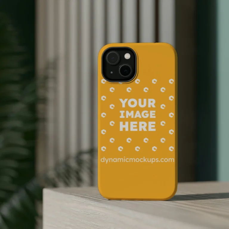 iPhone Orange Phone Case Mockup Template