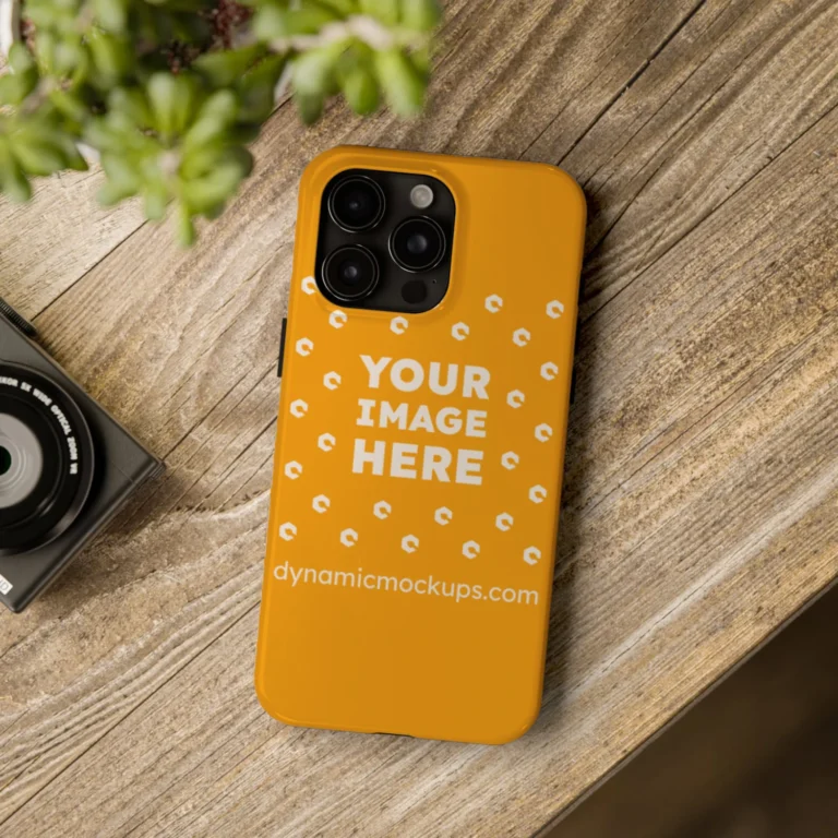 iPhone Orange Phone Case Mockup Template