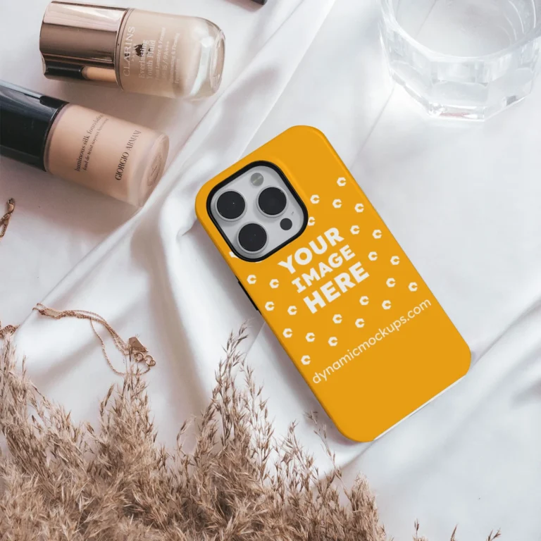 iPhone Orange Phone Case Mockup Template