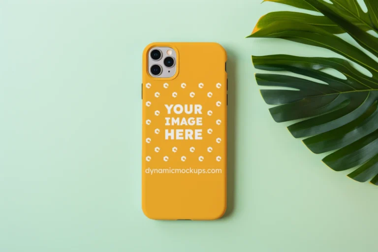 iPhone Orange Phone Case Mockup Template