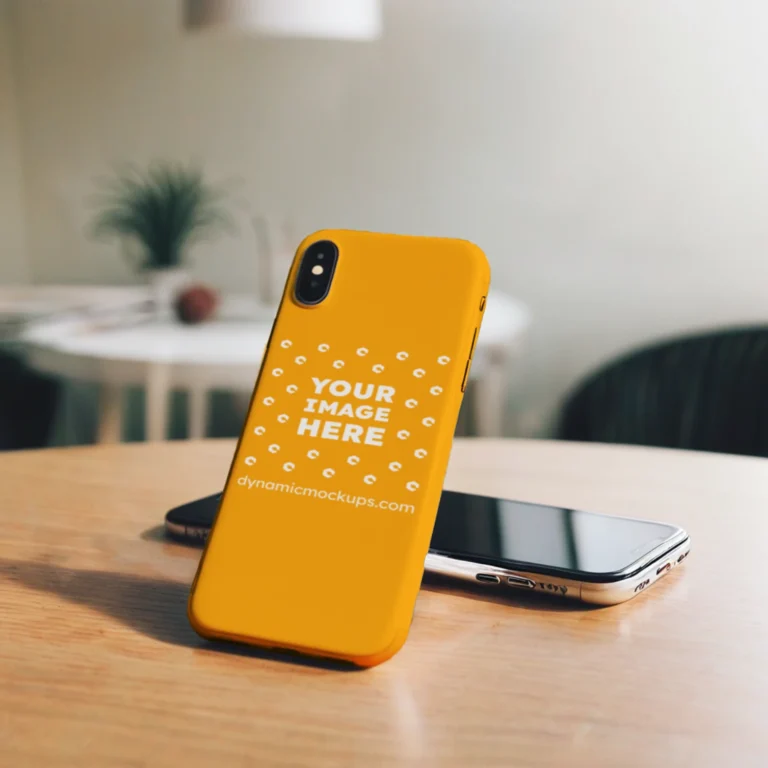 iPhone Orange Phone Case Mockup Template