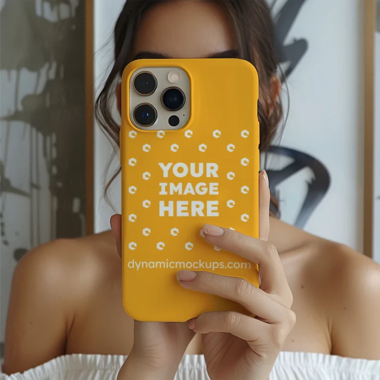 iPhone Orange Phone Case Mockup Template