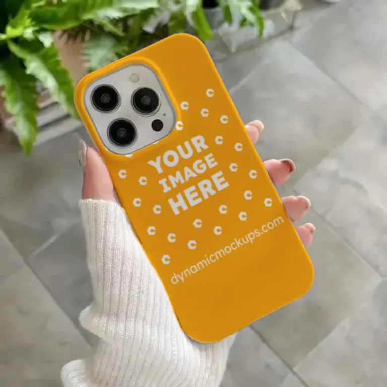 iPhone Orange Phone Case Mockup Template
