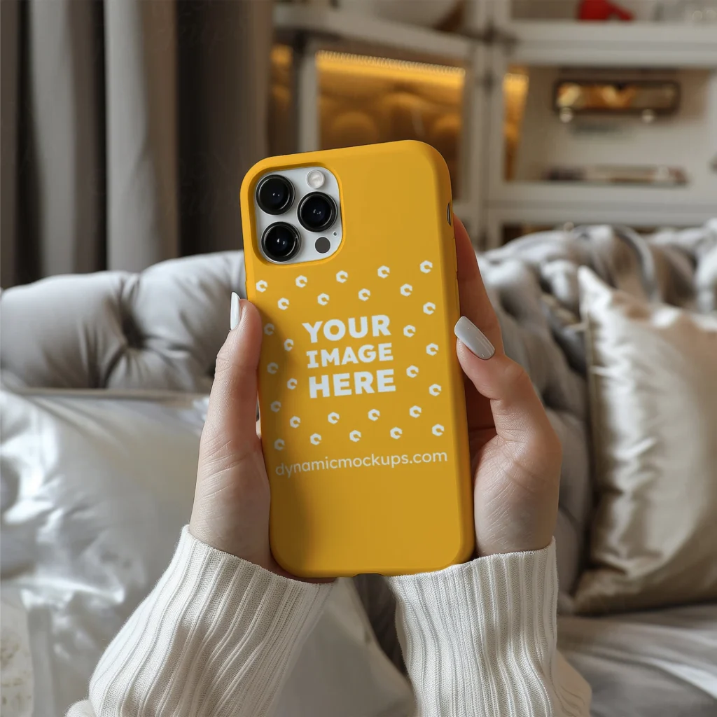 iPhone Orange Phone Case Mockup Template