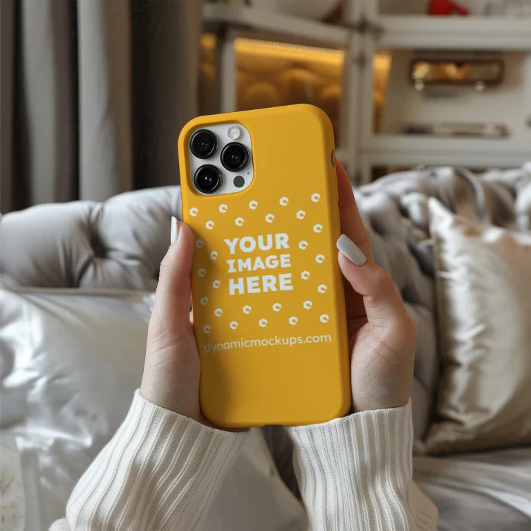 iPhone Orange Phone Case Mockup Template
