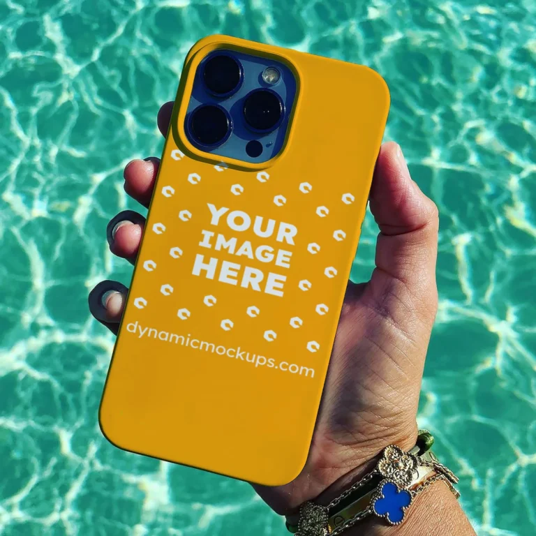 iPhone Orange Phone Case Mockup Template