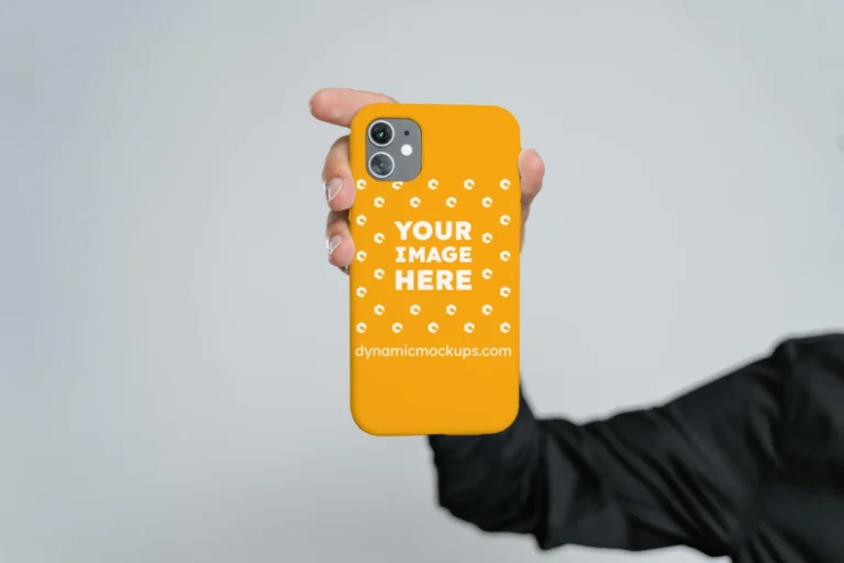 iPhone Orange Phone Case Mockup Template