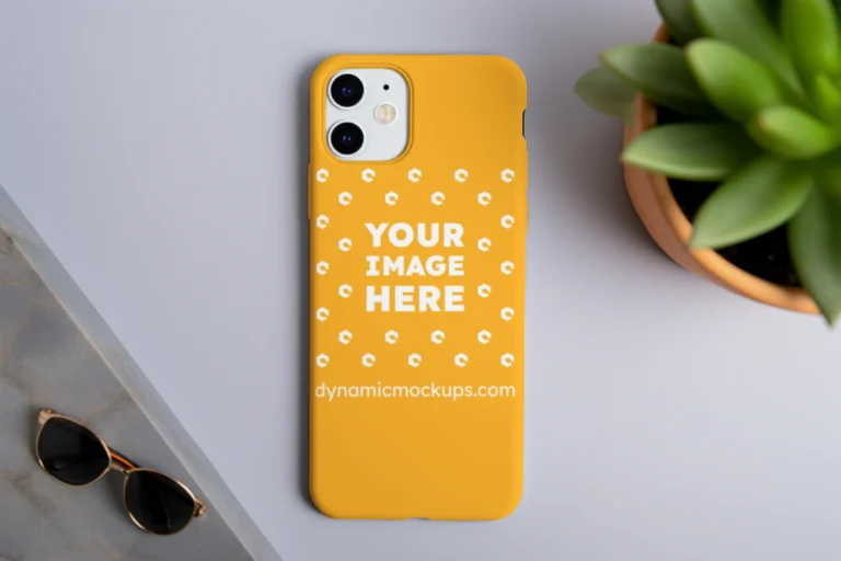 iPhone Orange Phone Case Mockup Template