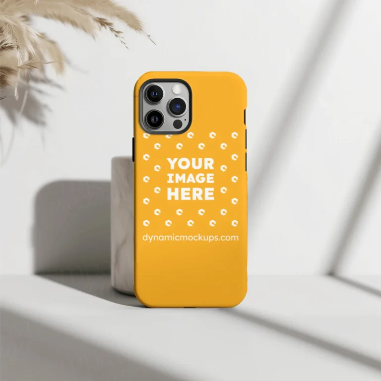 iPhone Orange Phone Case Mockup Template