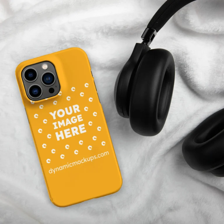 iPhone Orange Phone Case Mockup Template