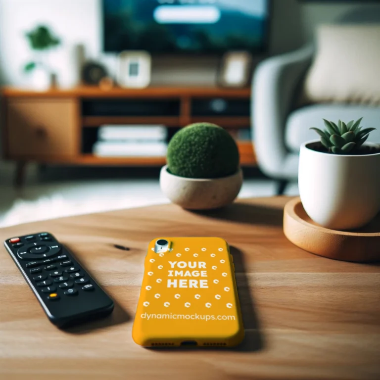 iPhone Orange Phone Case Mockup Template