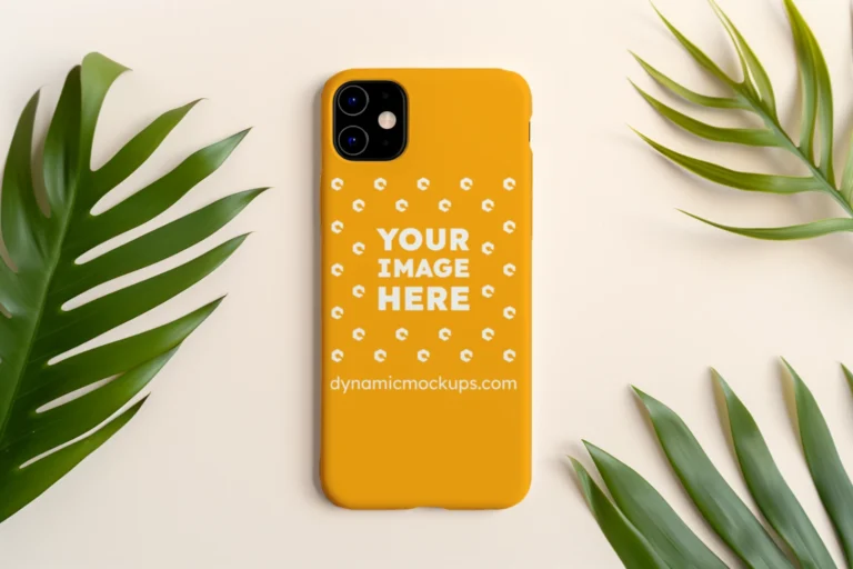 iPhone Orange Phone Case Mockup Template