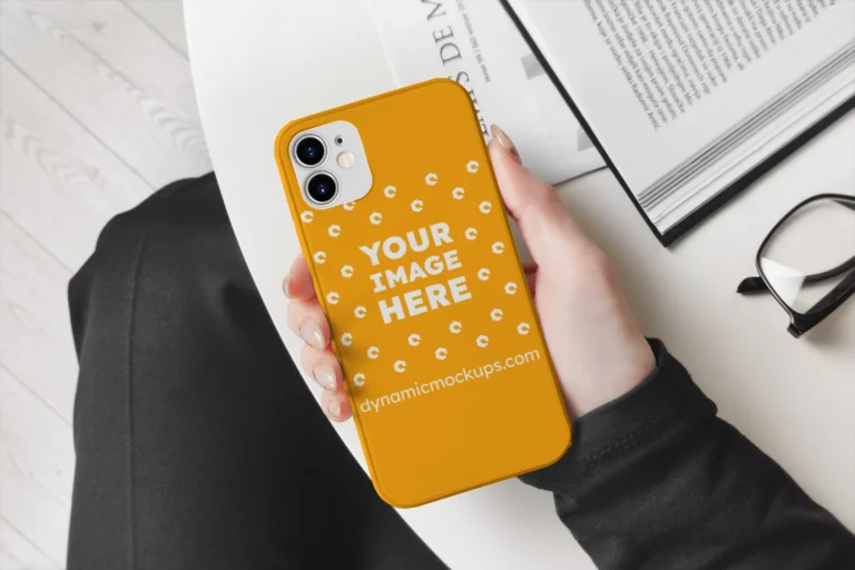 iPhone Orange Phone Case Mockup Template