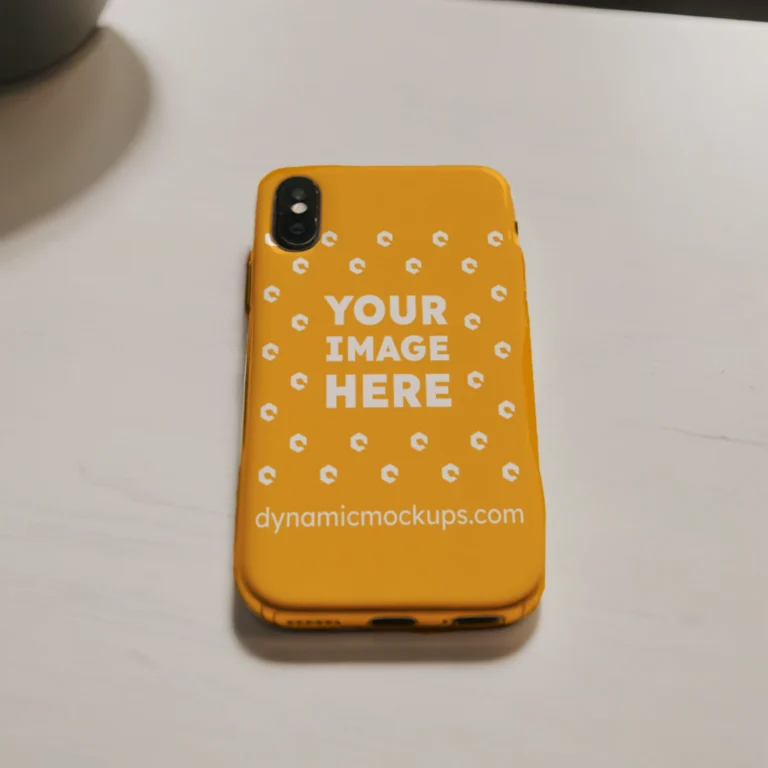 iPhone Orange Phone Case Mockup Template