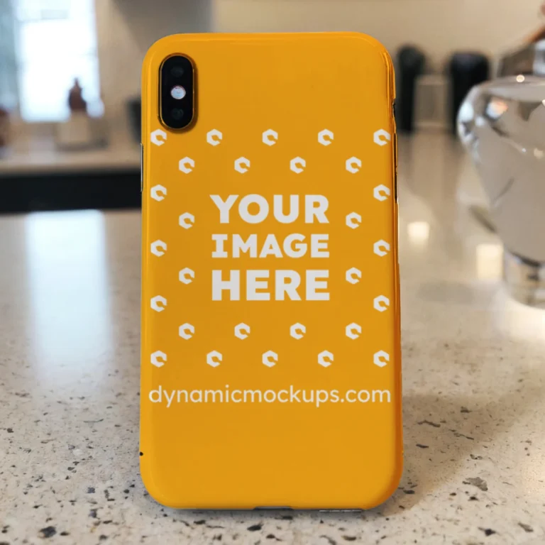 iPhone Orange Phone Case Mockup Template