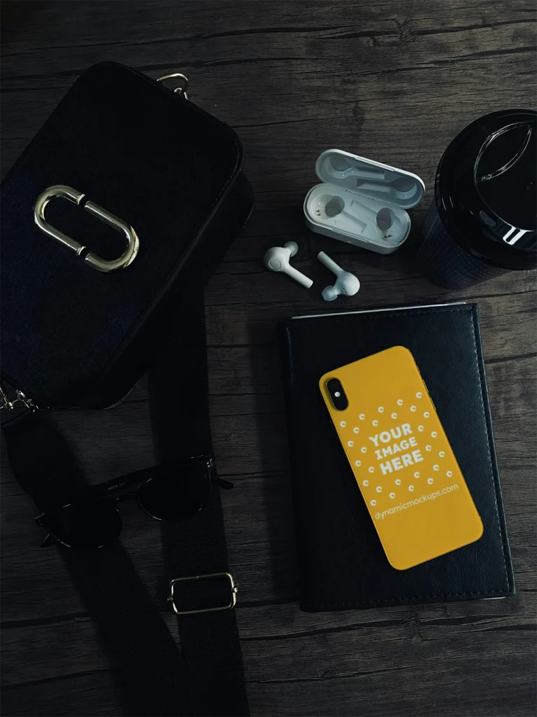 iPhone Orange Phone Case Mockup Template