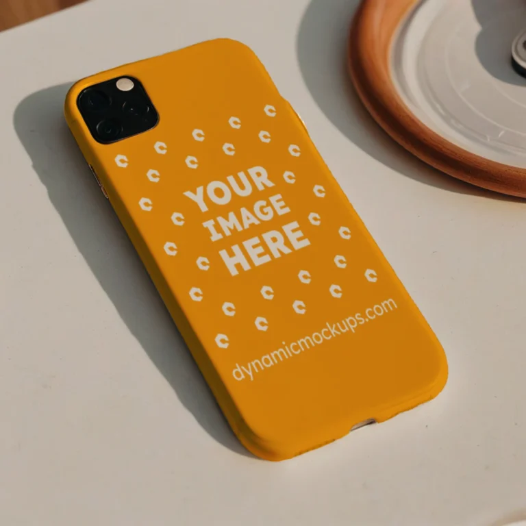 iPhone Orange Phone Case Mockup Template