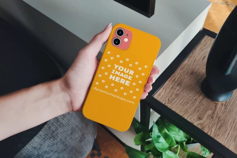 iPhone Orange Phone Case Mockup Template