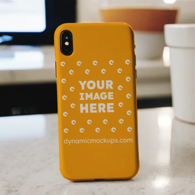 iPhone Orange Phone Case Mockup Template