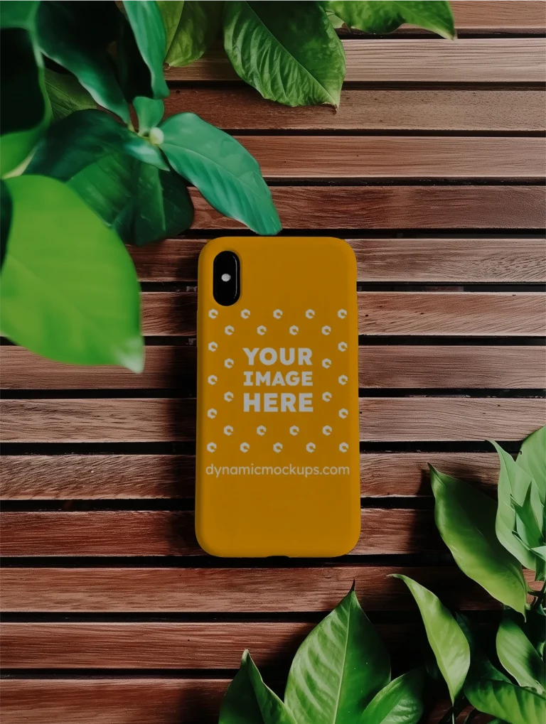 iPhone Orange Phone Case Mockup Template