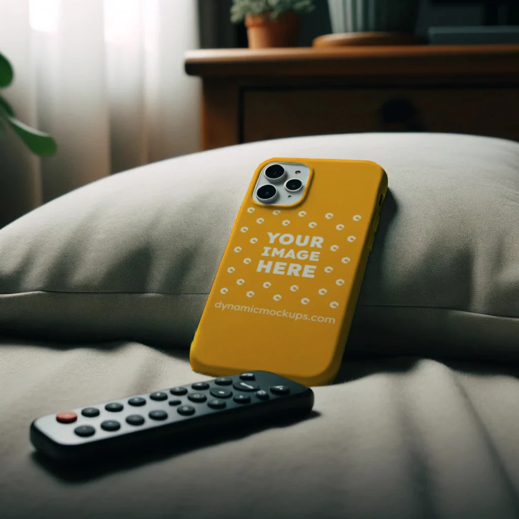 iPhone Orange Phone Case Mockup Template