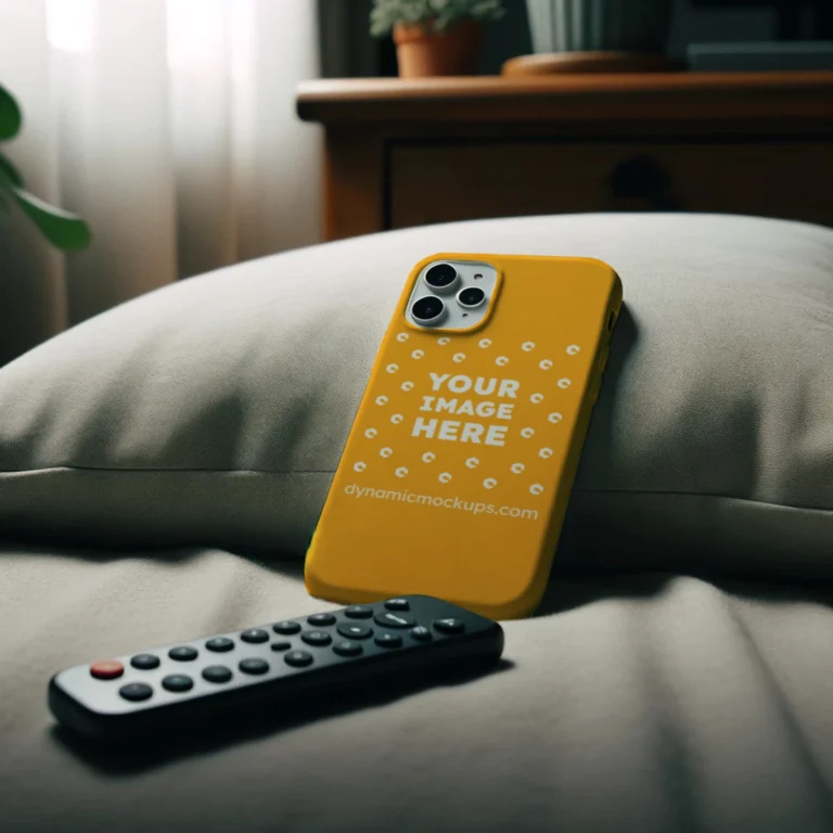 iPhone Orange Phone Case Mockup Template