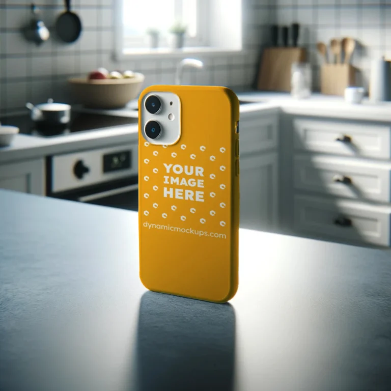 iPhone Orange Phone Case Mockup Template