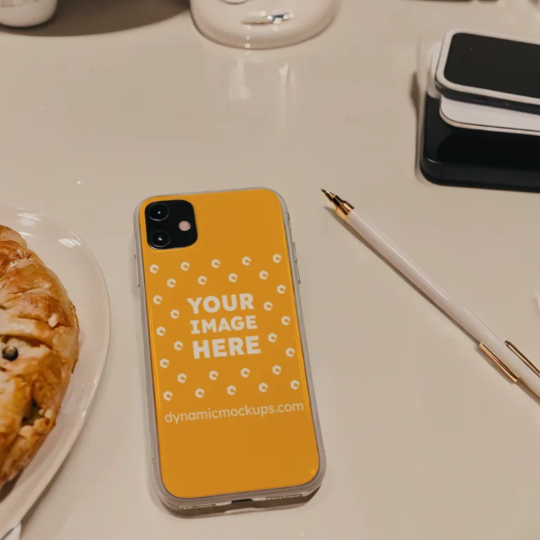 iPhone Orange Phone Case Mockup Template