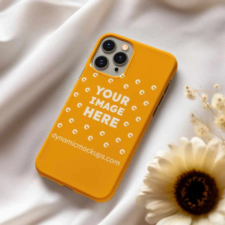 iPhone Orange Phone Case Mockup Template