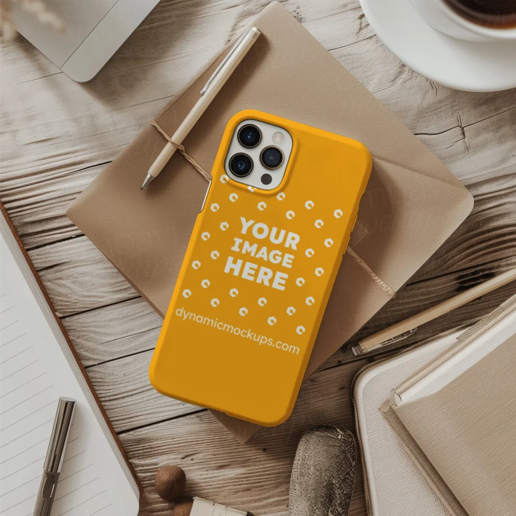 iPhone Orange Phone Case Mockup Template